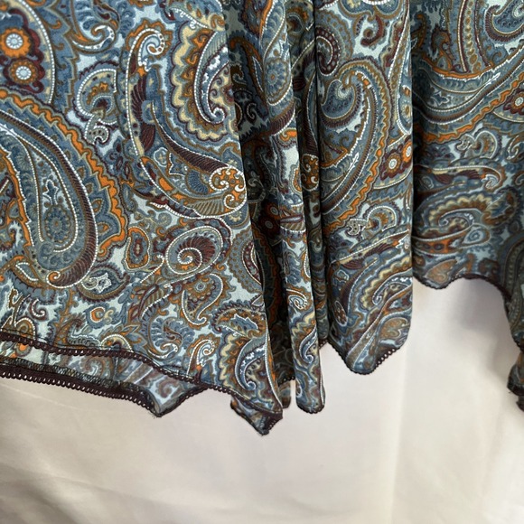 Newport News Paisley Handkerchief Hem Midi Skirt Womens 10 Boho Hippie Gipsy - Picture 2 of 9